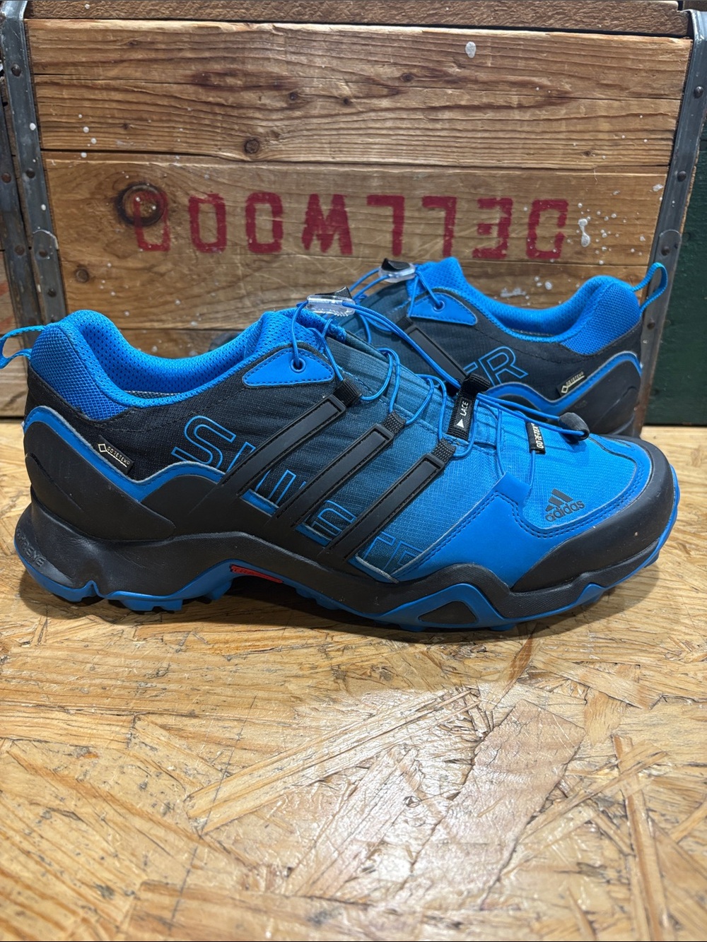 Adidas Blue and Black Outdoor Terrex Gore-Tex Trail Sneakers